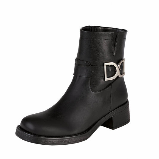 Botin Para Mujer CASTALIA 002-44 Negro con Detalle en Plata