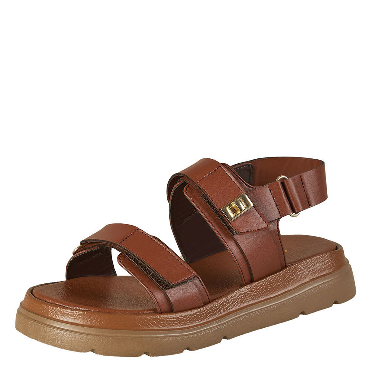Sandalia Para Mujer CASTALIA 002-46 Coñac Doble Ajuste