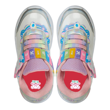 Tenis Para Bebé Niña Castalia 011-11 Blanco con Luces Brillante Con Conejitos
