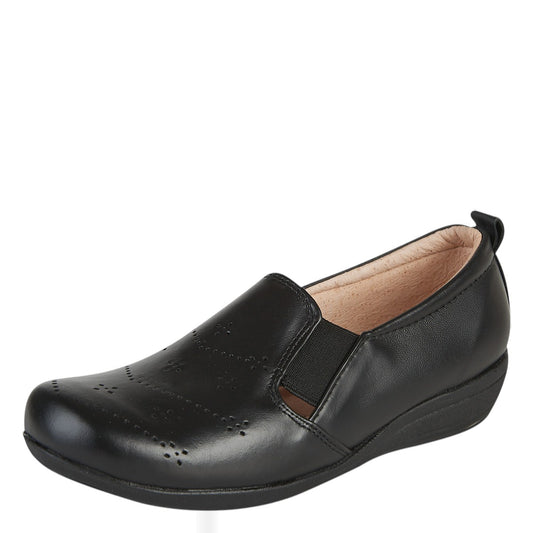 Zapato Confort Clásico Mujer Castalia 016-27 Negro Con Elástico
