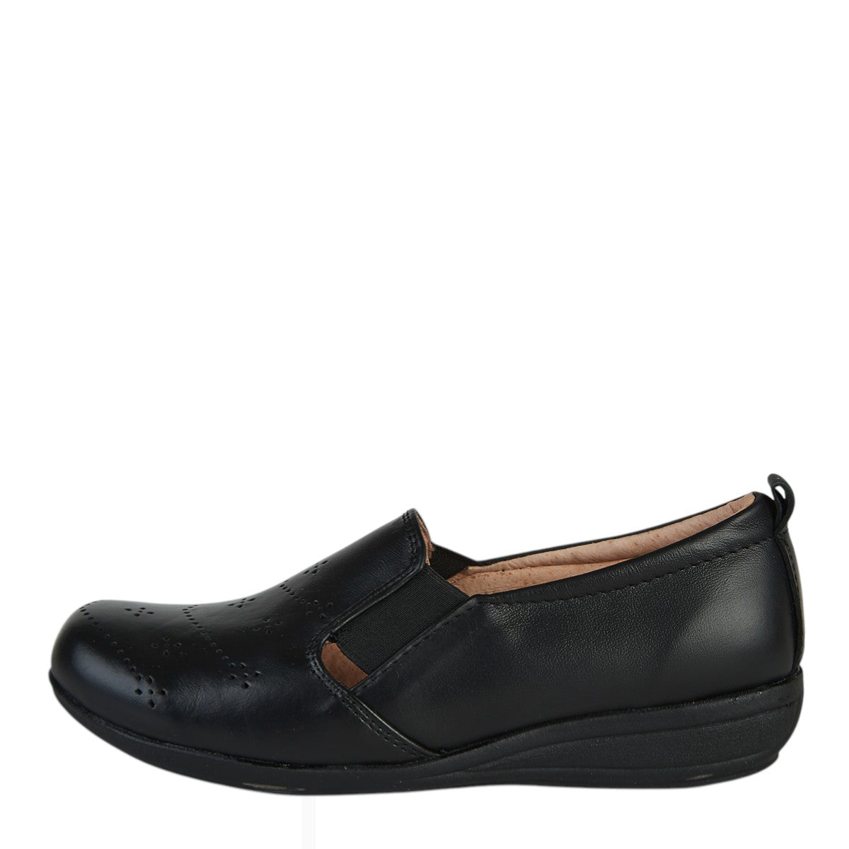 Zapato Confort Clásico Mujer Castalia 016-27 Negro Con Elástico