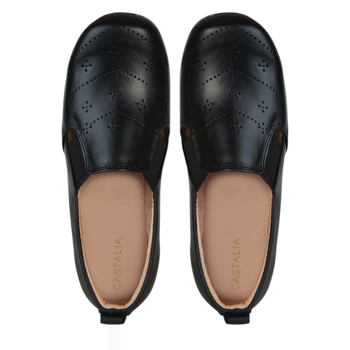 Zapato Confort Clásico Mujer Castalia 016-27 Negro Con Elástico
