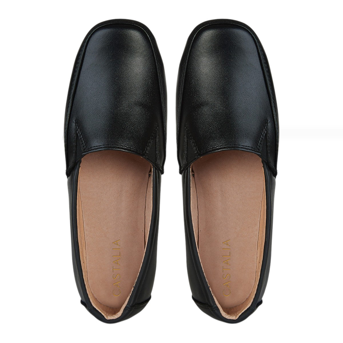 Zapato Confort Clásico Mujer Castalia 016-29 Negro Liso