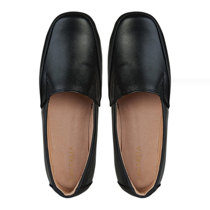 Zapato Confort Clásico Mujer Castalia 016-29 Negro Liso