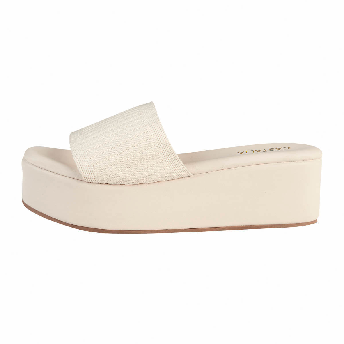 Plataforma Mujer CASTALIA 018-22 Latte Elástico Ajustable