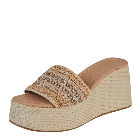 Plataforma Corrida De Yute Para Mujer Castalia 026-02 Beige