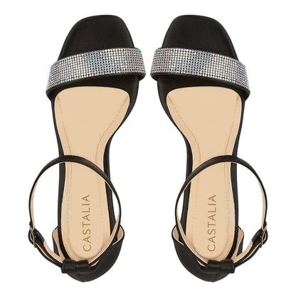 Tacón Para Mujer Castalia 099-23 Negro Con Brillos