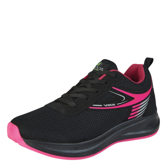 Tenis Deportivo Para Mujer Castalia 100-09 Negro Con Rosa