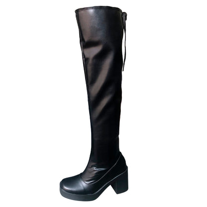 Bota Larga De Vinipiel Para Mujer Castalia 109-117 Negro