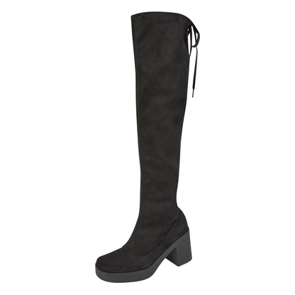 Bota Larga De Gamuza Para Mujer Castalia 109-108 Negro