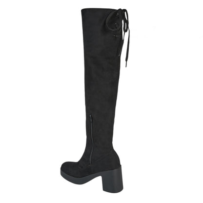 Bota Larga De Gamuza Para Mujer Castalia 109-108 Negro