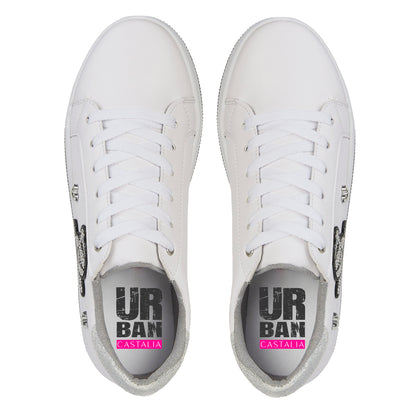 Tenis Urbano Para Mujer Castalia 109-113 Blanco Con Osito De Pedrería