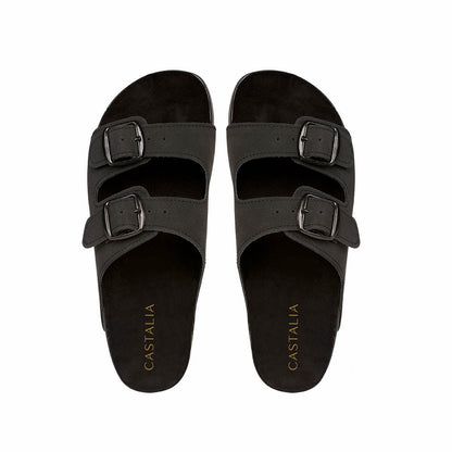 Huarache Mujer CASTALIA 139-34 Negro Doble Correa Ajustable