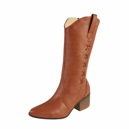 Bota Vaquera Larga Para Mujer CASTALIA 139-35 Almendra