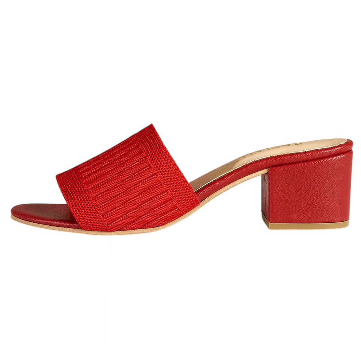Tacón Bajo Para Mujer CASTALIA 139-38 Rojo Tejido