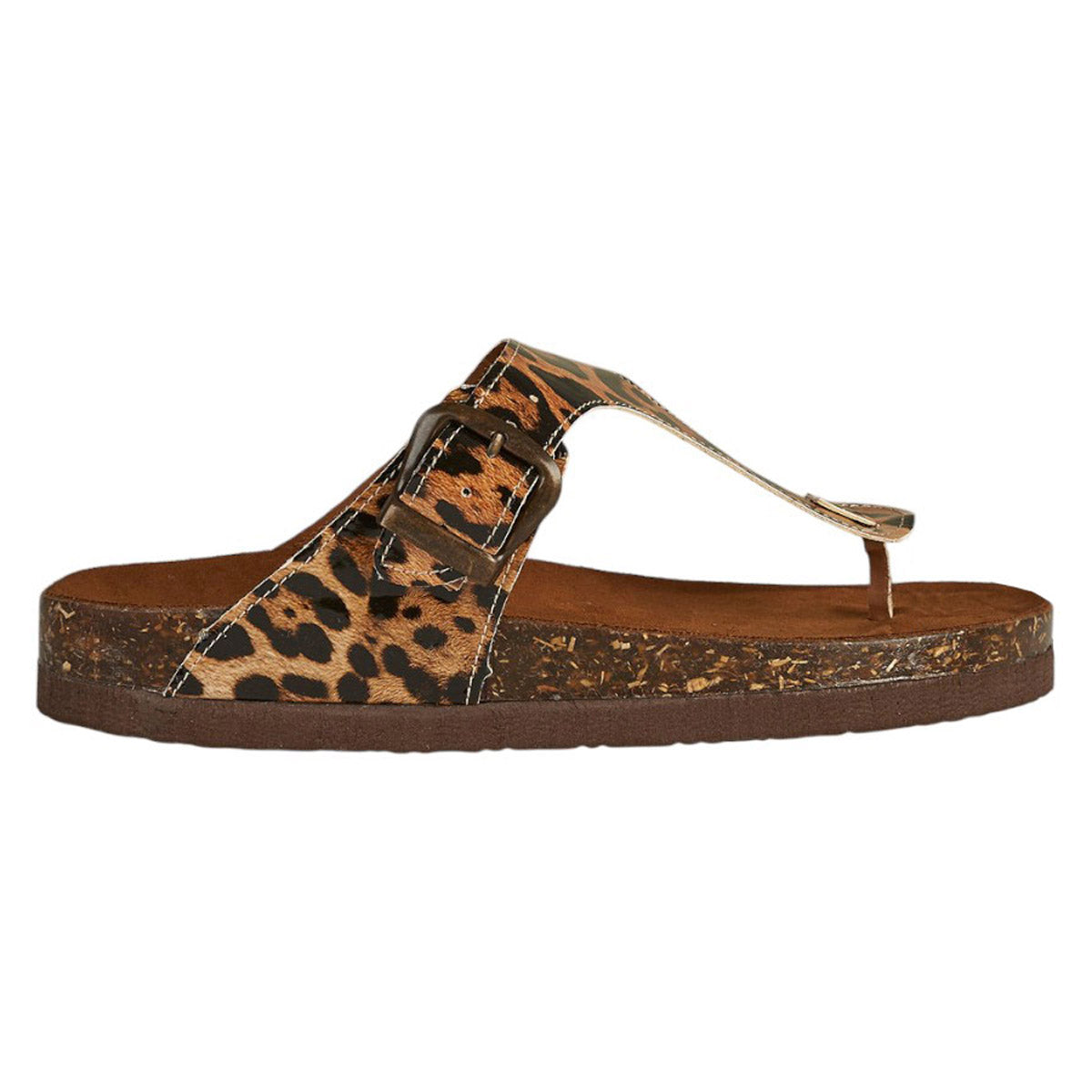 Huarache Para Mujer CASTALIA Animal Print Hebilla Ajustable