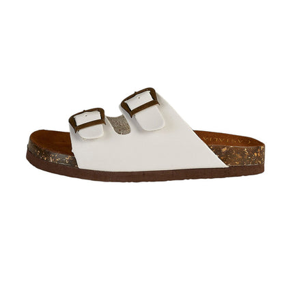 Huarache Para Mujer CASTALIA 139-44 Blanco Doble Hebilla