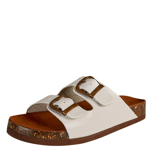 Huarache Para Mujer CASTALIA 139-44 Blanco Doble Hebilla