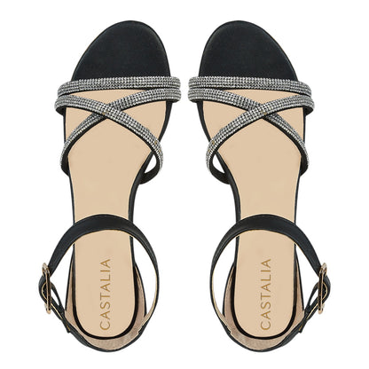 Tacón Bajo Para Mujer Castalia Con Detalle De Brillos