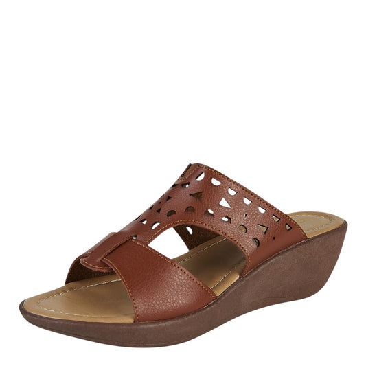 Plataforma Mujer Castalia 145-104 Tan Con Diseño Corte Laser