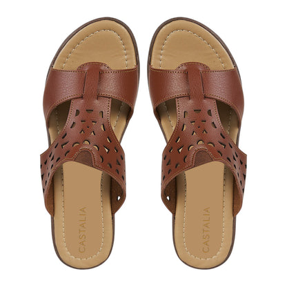 Plataforma Mujer Castalia 145-104 Tan Con Diseño Corte Laser