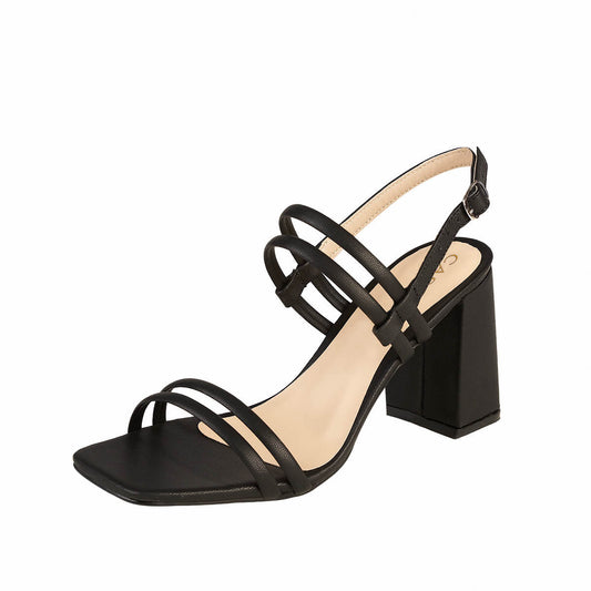 Tacón Para Mujer CASTALIA 145-176 Negro Doble Correa
