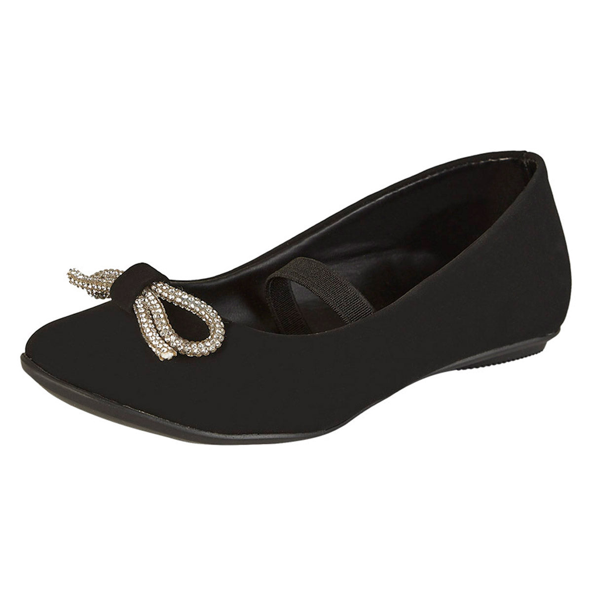 Balerina Para Niña Castalia 146-22 Negro Moño De Pedrería