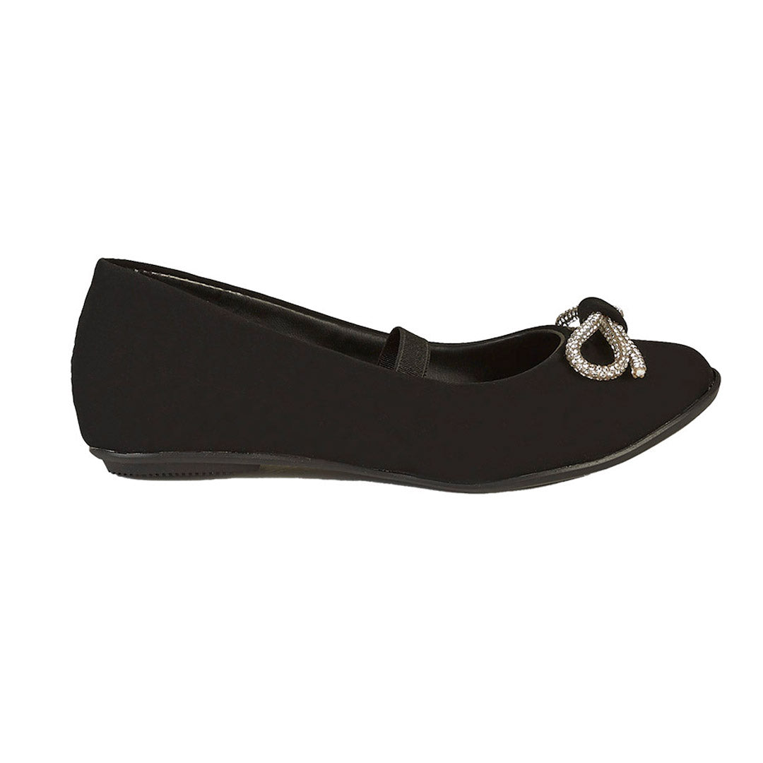 Balerina Para Niña Castalia 146-22 Negro Moño De Pedrería