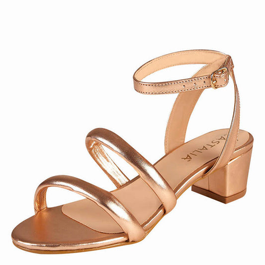 Tacón Bajo Para Mujer CASTALIA 182-125 Oro rosado