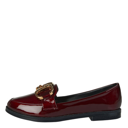 Balerina Charol Mujer Castalia 185-015 Merlot Hebilla Dorado