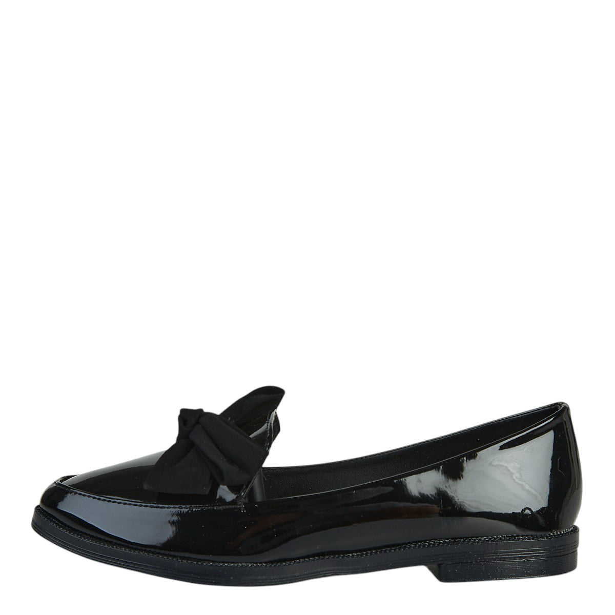 Balerina De Charol Para Mujer Castalia 185-16 Negro Con Moño