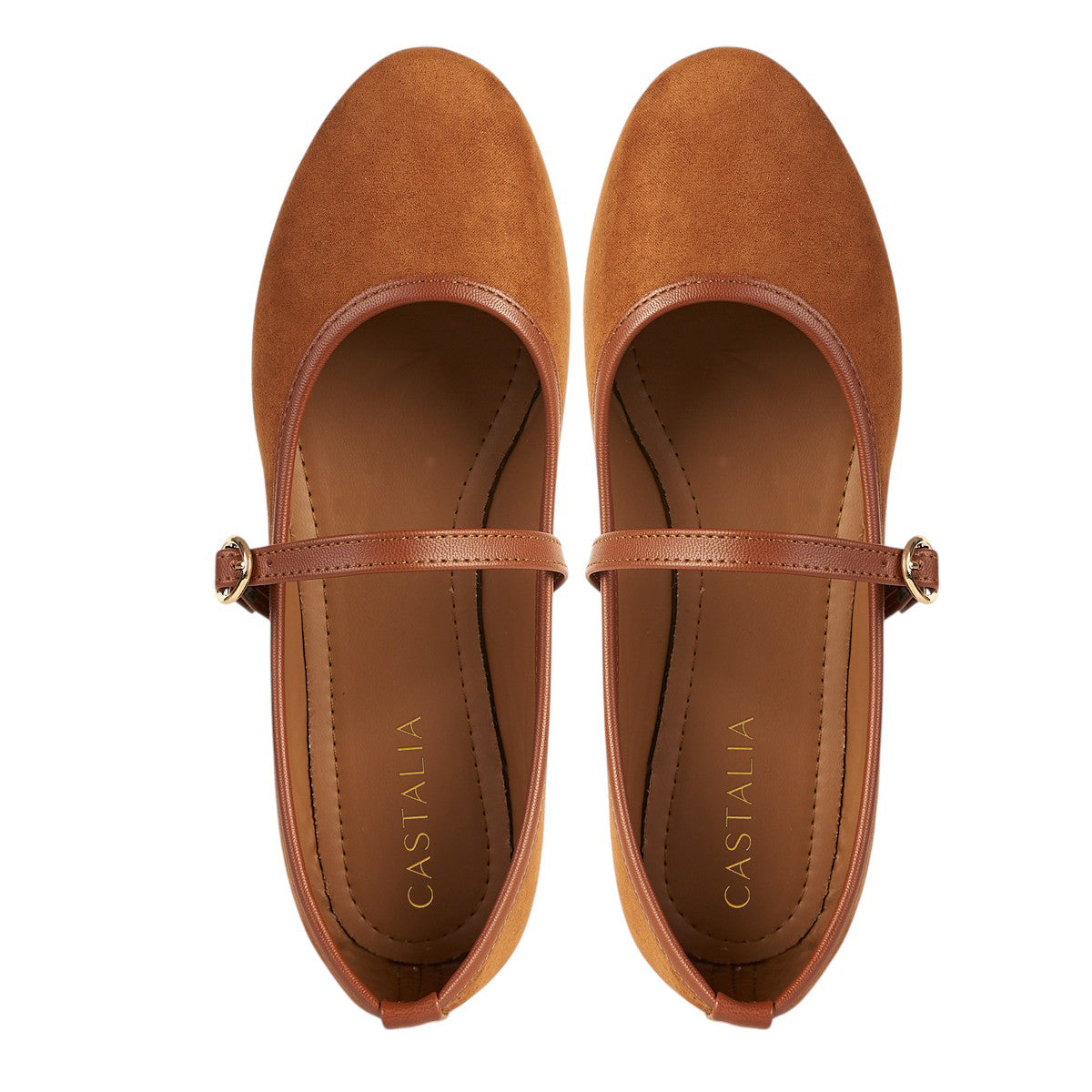 Balerina De Gamuza Para Mujer Castalia Hebilla Ajustable