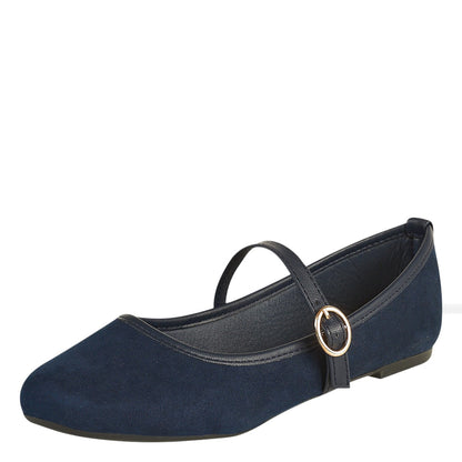 Balerina De Gamuza Para Mujer Castalia Hebilla Ajustable