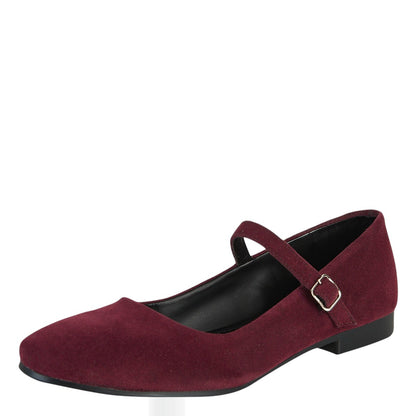 Balerina De Gamuza Para Mujer Castalia Hebilla Ajustable