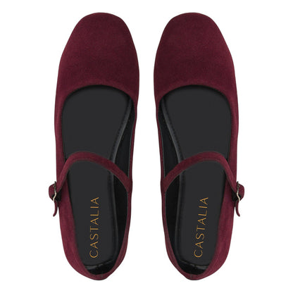 Balerina De Gamuza Para Mujer Castalia Hebilla Ajustable