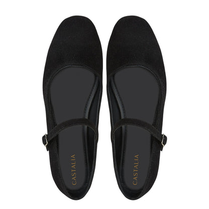 Balerina De Gamuza Para Mujer Castalia Hebilla Ajustable