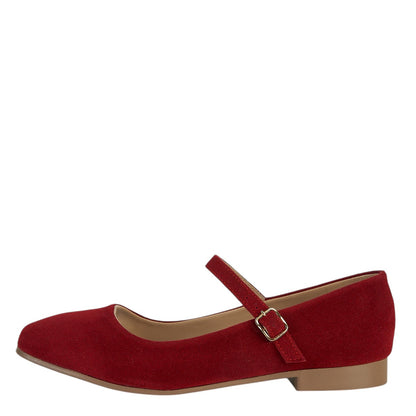 Balerina De Gamuza Para Mujer Castalia Hebilla Ajustable