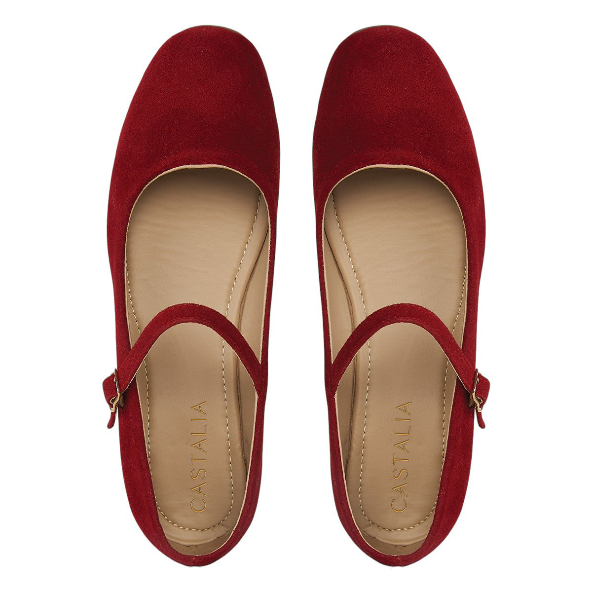 Balerina De Gamuza Para Mujer Castalia Hebilla Ajustable