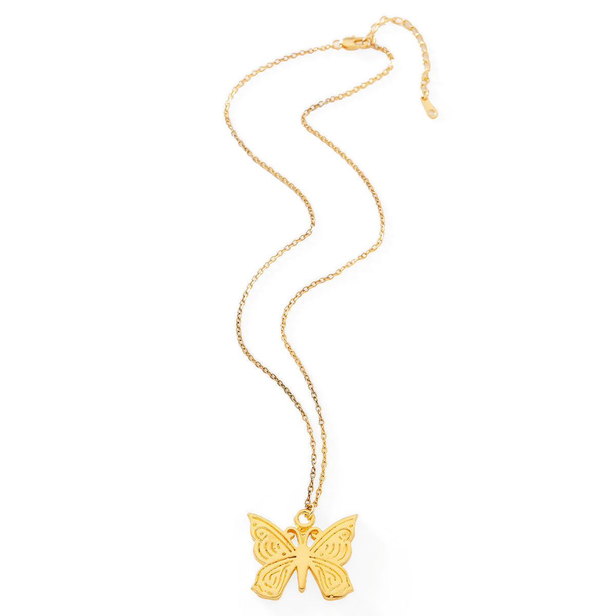 Collar con Dije de Mariposa Para Mujer 2002-09 Chapa de Oro