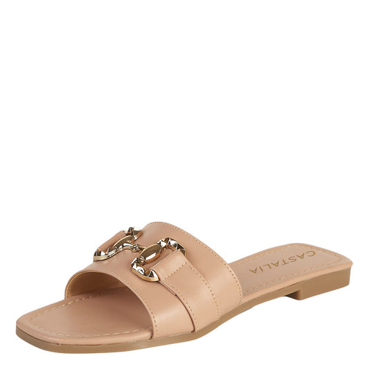 Sandalia De Piso Para Mujer CASTALIA 220-106 Detalle Dorado