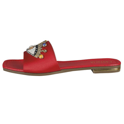 Sandalia Para Mujer CASTALIA Rojo 220-64 con Pedreria