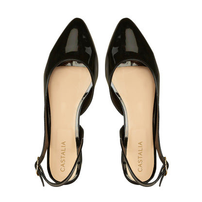 Tacón Bajo Para Mujer CASTALIA 220-88 Negro de Charol