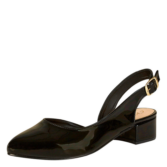 Tacón Bajo Para Mujer CASTALIA 220-88 Negro de Charol
