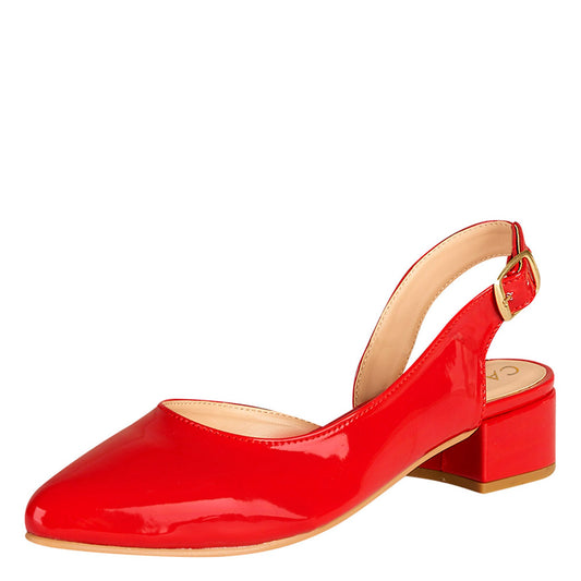 Tacón Bajo Para Mujer CASTALIA 220-89 Rojo de Charol