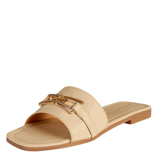 Sandalia Para Mujer CASTALIA 220-93 Nude Detalle  Dorado