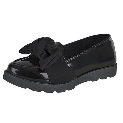 Zapato Escolar Para Niña CASTALIA Negro Charol 228-22 con Moño