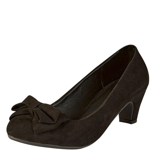 Tacón Para Mujer CASTALIA 237-11 Negro Detalle de Moño