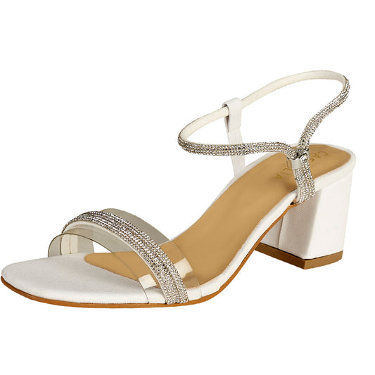 Tacón Para Mujer CASTALIA 246-87 Blanco con  Brillos