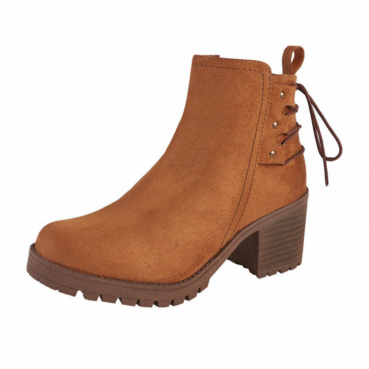 Botin Para Mujer CASTALIA 282-129 Ladrillo Con Agujetas
