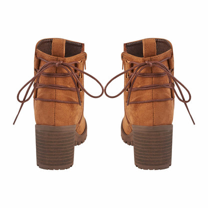 Botin Para Mujer CASTALIA 282-129 Ladrillo Con Agujetas